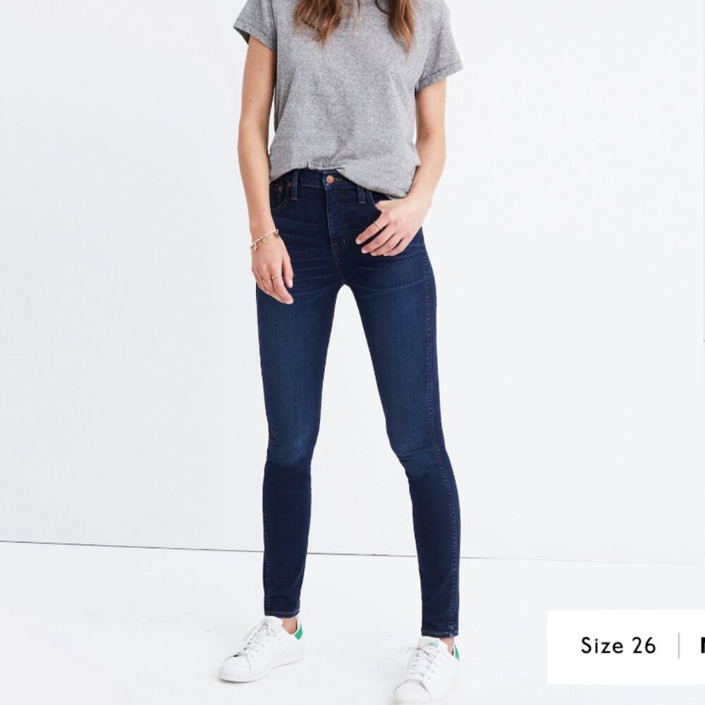 Madewell 10" High-Rise Skinny Jeans in Hayes Wash size 26